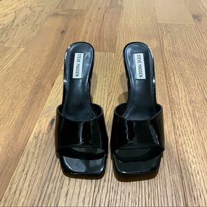 Steve Madden Square Toe Black Patent Heels